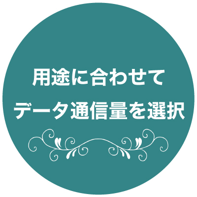 用途に合わせてデータ通信量を選択